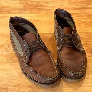 Red Wing 9187 Washaba Moc Toe Leather Canvas Boot Vibram Sole Mens 9.5 USA